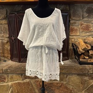 NWT- La Blanca White Swim Cover Up- size Large